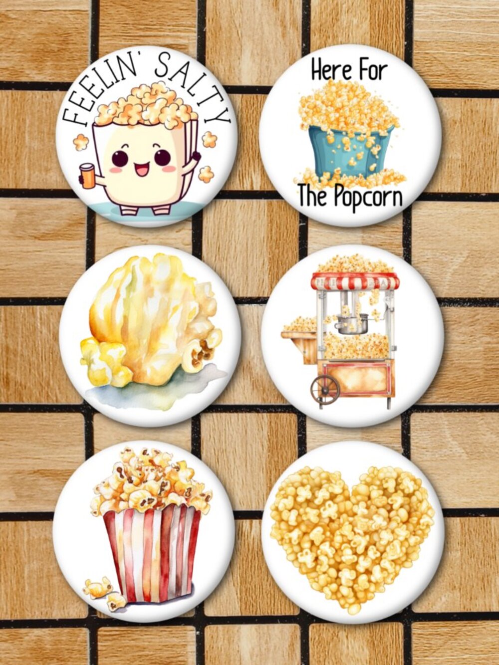 Popcorn Fridge Magnets Set Of 6 Metal Magnets For Home Office Kitchen School